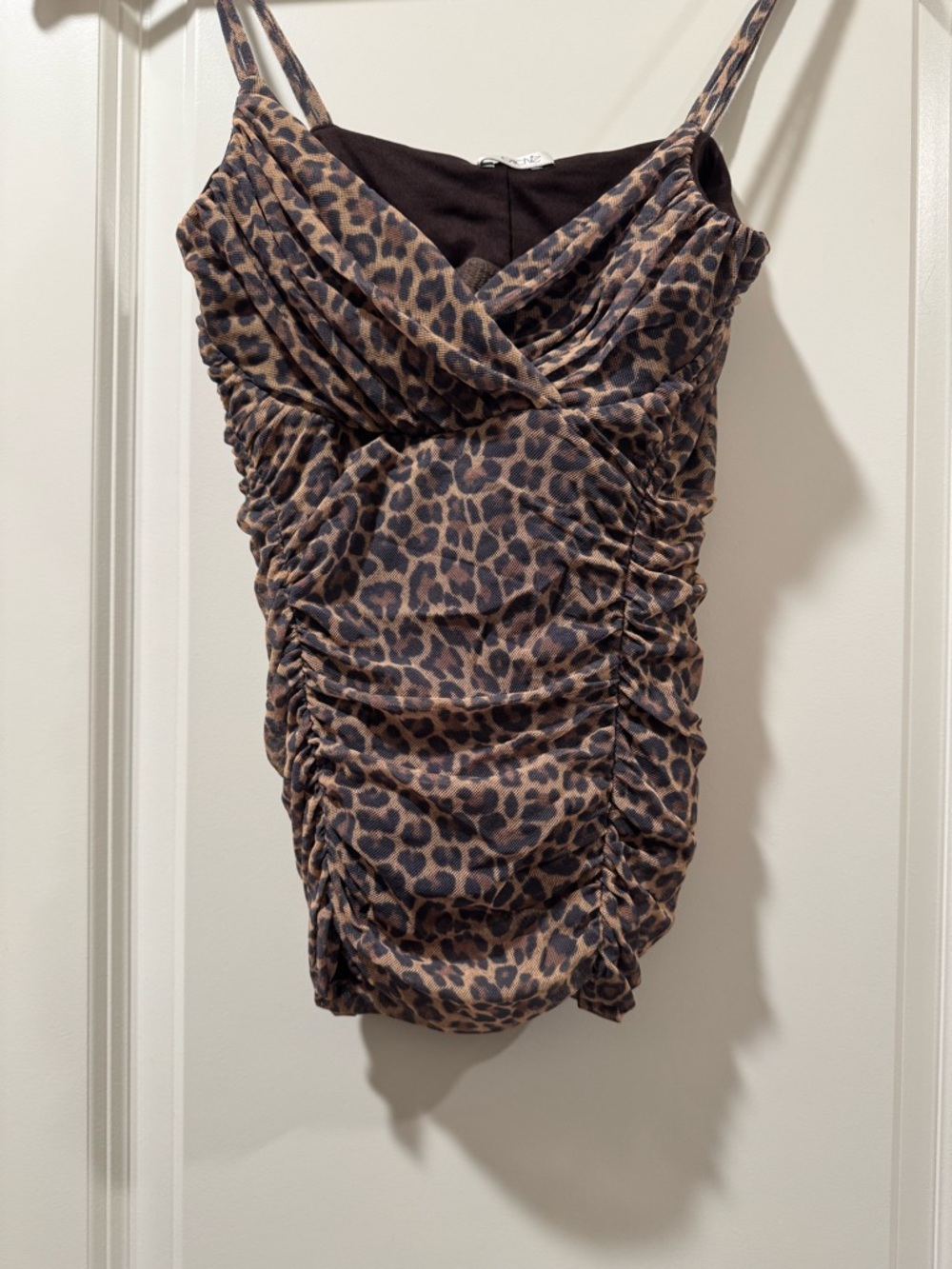 Cache Leopard-Print Dress in Brown and Black